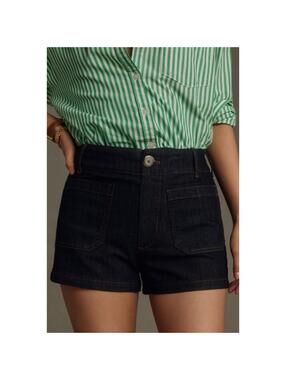 Anthropologie Maeve Colette High Rise Denim Shorts Dark Blue 29